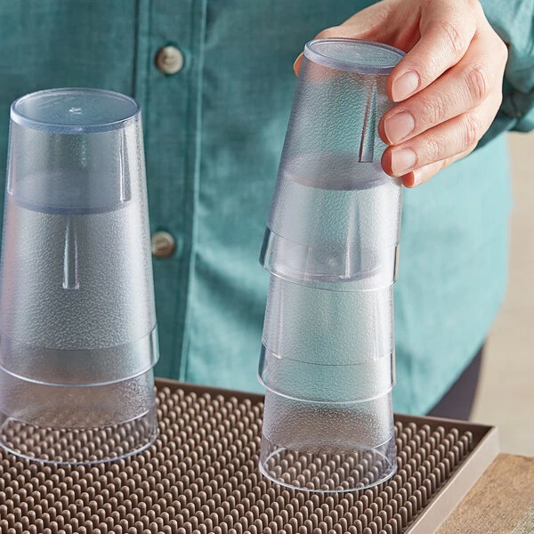 Choice 5 Oz. Clear SAN Plastic Pebbled Tumbler - 12/Pack 3 Choice 5 Oz. Clear SAN Plastic Pebbled Tumbler - 12/Pack - Image 3