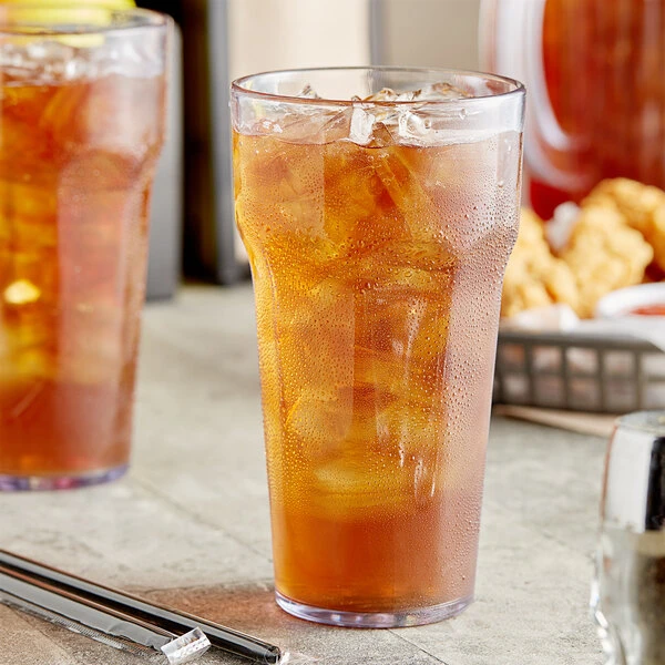 Choice 22 Oz. Clear SAN Plastic Paneled Tumbler - 12/Pack 1 Choice 22 Oz. Clear SAN Plastic Paneled Tumbler - 12/Pack