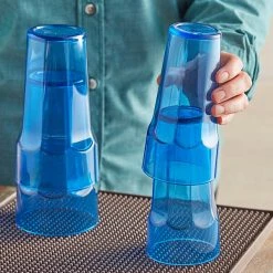 Choice 14 Oz. Blue SAN Plastic Paneled Tumbler - 12/Pack -Acopa shop 2163038