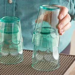 Choice 9 Oz. Green SAN Plastic Paneled Tumbler - 12/Pack 5 Choice 9 Oz. Green SAN Plastic Paneled Tumbler - 12/Pack -Acopa shop 2163158