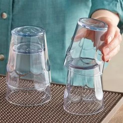 Choice 8 Oz. Clear SAN Plastic Paneled Tumbler - 12/Pack -Acopa shop 2163234