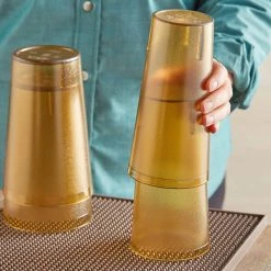 Choice 24 Oz. Amber SAN Plastic Pebbled Tumbler - 12/Pack -Acopa shop 2163710