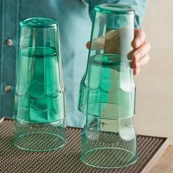 Choice 22 Oz. Green SAN Plastic Paneled Tumbler - 12/Pack 5 Choice 22 Oz. Green SAN Plastic Paneled Tumbler - 12/Pack -Acopa shop 2163871