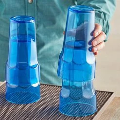 Choice 22 Oz. Blue SAN Plastic Paneled Tumbler - 12/Pack -Acopa shop 2163873