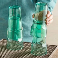 Choice 14 Oz. Green SAN Plastic Paneled Tumbler - 12/Pack 5 Choice 14 Oz. Green SAN Plastic Paneled Tumbler - 12/Pack -Acopa shop 2164019