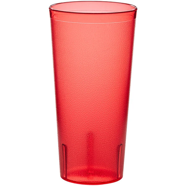 Choice 24 Oz. Red SAN Plastic Pebbled Tumbler - 12/Pack 2 Choice 24 Oz. Red SAN Plastic Pebbled Tumbler - 12/Pack - Image 2