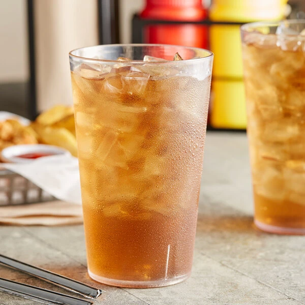 Choice 32 Oz. Clear SAN Plastic Pebbled Tumbler - 12/Pack 1 Choice 32 Oz. Clear SAN Plastic Pebbled Tumbler - 12/Pack