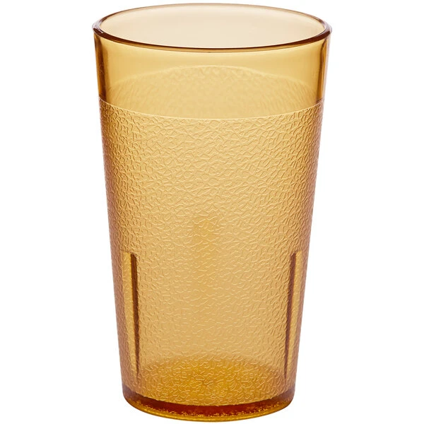 Choice 5 Oz. Amber SAN Plastic Pebbled Tumbler - 12/Pack 2 Choice 5 Oz. Amber SAN Plastic Pebbled Tumbler - 12/Pack - Image 2