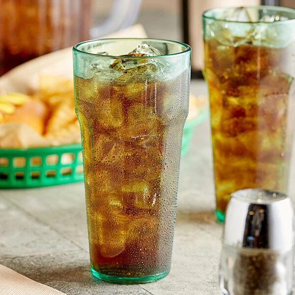 Choice 14 Oz. Green SAN Plastic Paneled Tumbler - 12/Pack 1 Choice 14 Oz. Green SAN Plastic Paneled Tumbler - 12/Pack