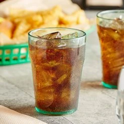 Choice 9 Oz. Green SAN Plastic Paneled Tumbler - 12/Pack