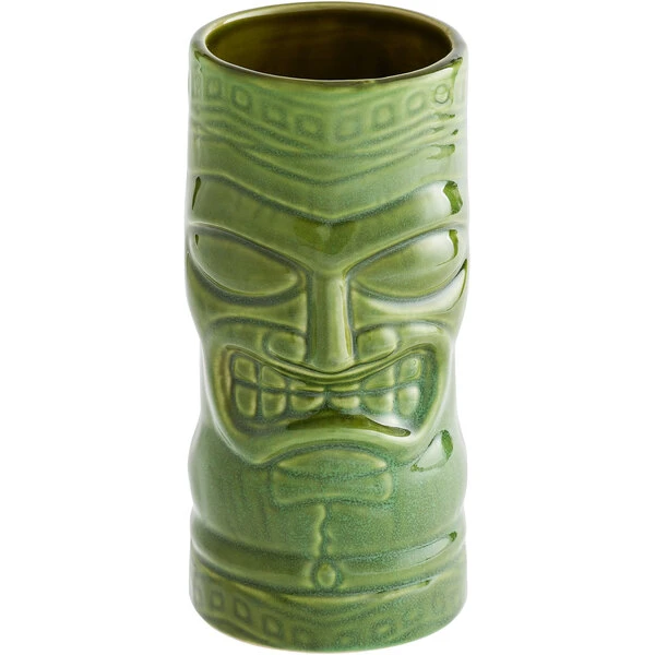 World Tableware 20 Oz. Green Tiki Tumbler - 12/Case 2 World Tableware 20 Oz. Green Tiki Tumbler - 12/Case - Image 2