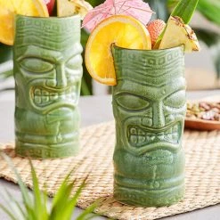 World Tableware 20 Oz. Green Tiki Tumbler - 12/Case