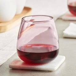 Acopa Pangea 13 Oz. Mauve Stemless Wine Glass - 12/Case