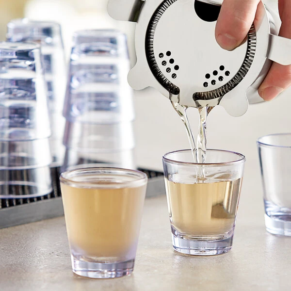 Choice 1.5 Oz. SAN Plastic Stackable Shot Glass - 24/Case 3 Choice 1.5 Oz. SAN Plastic Stackable Shot Glass - 24/Case - Image 3