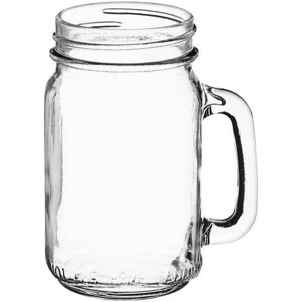 Acopa Rustic Charm 16 Oz. Drinking Jar / Mason Jar With Handle - 12/Case - Image 2