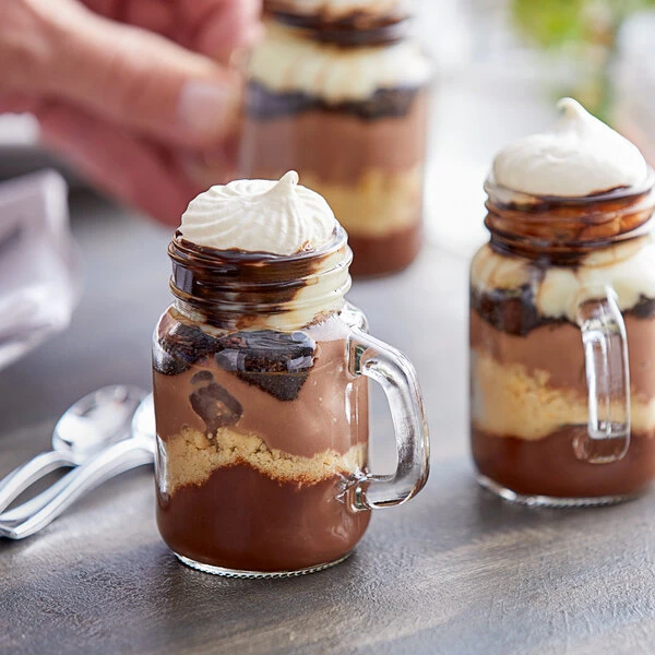 Acopa Rustic Charm 4.75 Oz. Mini Mason Jar With Handle - 4/Pack 3 Acopa Rustic Charm 4.75 Oz. Mini Mason Jar With Handle - 4/Pack - Image 3