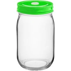 Alternative view of Acopa Rustic Charm 16 Oz. Drinking Jar With Green Metal Lid With Straw Hole - 12/Case