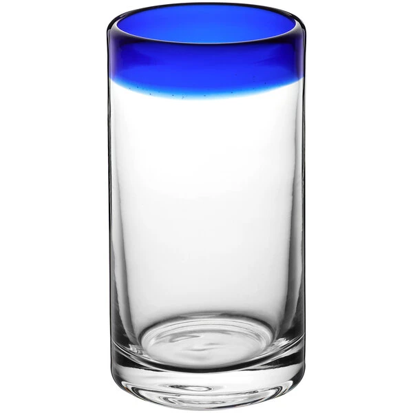 Acopa Tropic 16 Oz. Cooler Glass With Blue Rim - 12/Case 2 Acopa Tropic 16 Oz. Cooler Glass With Blue Rim - 12/Case - Image 2
