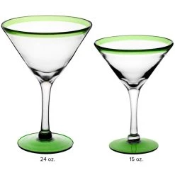 Acopa Tropic 24 Oz. Martini Glass With Green Rim And Base - 12/Case 9 Acopa Tropic 24 Oz. Martini Glass With Green Rim And Base - 12/Case -Acopa shop 2481838
