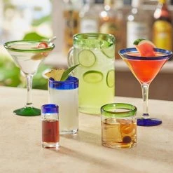 Acopa Tropic 12 Oz. Rocks / Old Fashioned Glass With Blue Rim - 12/Case 7 Acopa Tropic 12 Oz. Rocks / Old Fashioned Glass With Blue Rim - 12/Case -Acopa shop 2482621