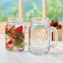 Libbey 97085 16 Oz. County Fair Drinking Jar / Mason Jar With Handle - 12/Case 10 Libbey 97085 16 Oz. County Fair Drinking Jar / Mason Jar With Handle - 12/Case -Acopa shop 270130
