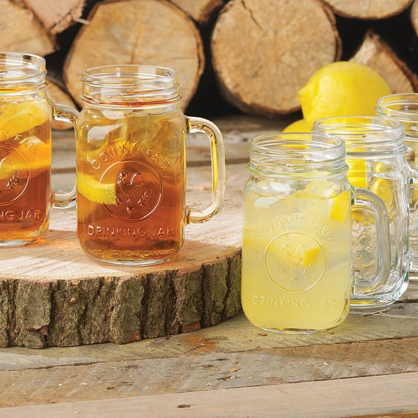 Libbey 97085 16 Oz. County Fair Drinking Jar / Mason Jar With Handle - 12/Case 6 Libbey 97085 16 Oz. County Fair Drinking Jar / Mason Jar With Handle - 12/Case - Image 6