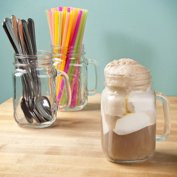 Libbey 97084 16 Oz. Customizable Drinking Jar / Mason Jar With Handle - 12/Case - Image 4