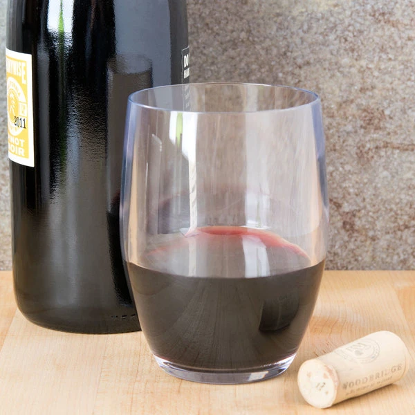 GET Enterprises GET SW-1461-CL 12 Oz. Customizable SAN Plastic Stemless Wine Glass - 24/Case 1 GET Enterprises GET SW-1461-CL 12 Oz. Customizable SAN Plastic Stemless Wine Glass - 24/Case
