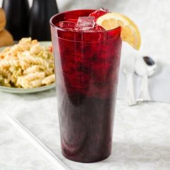 Carlisle 522410 Stackable 24 Oz. Ruby SAN Plastic Tumbler - 72/Case