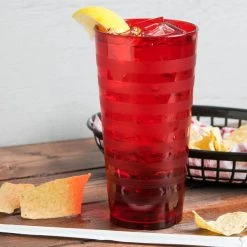 GET Enterprises GET SW-1520-R Orbis 20 Oz. Red Customizable SAN Plastic Tumbler - 24/Case