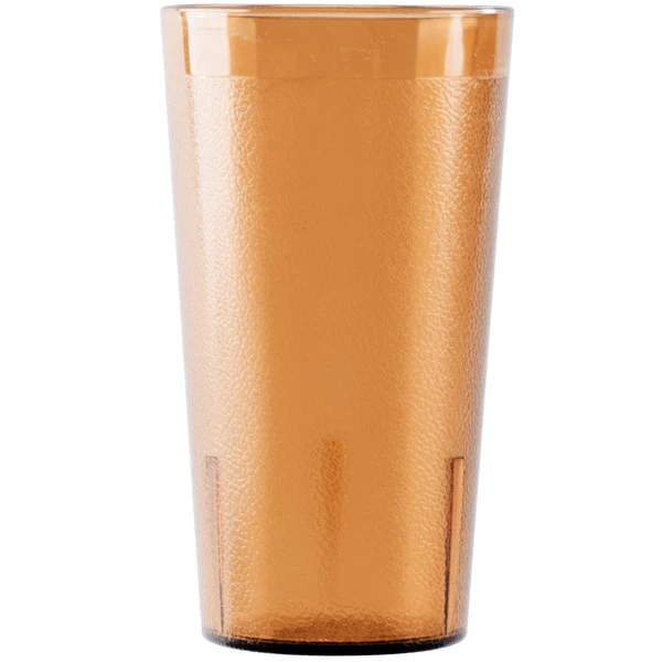 Cambro 1600P153 Colorware 16.4 Oz. Amber Customizable SAN Plastic Tumbler - 6/Pack 2 Cambro 1600P153 Colorware 16.4 Oz. Amber Customizable SAN Plastic Tumbler - 6/Pack - Image 2