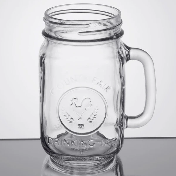 Libbey 97085 16 Oz. County Fair Drinking Jar / Mason Jar With Handle - 12/Case 2 Libbey 97085 16 Oz. County Fair Drinking Jar / Mason Jar With Handle - 12/Case - Image 2