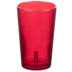Alternative view of Cambro D8156 Del Mar 8 Oz. Ruby Red Customizable SAN Plastic Tumbler - 36/Case