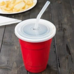 GET Enterprises GET SC-16-SET-R To-Go 16 Oz. Red Customizable Plastic Reusable Tumbler, Lid, And Straw Set - 24/Case
