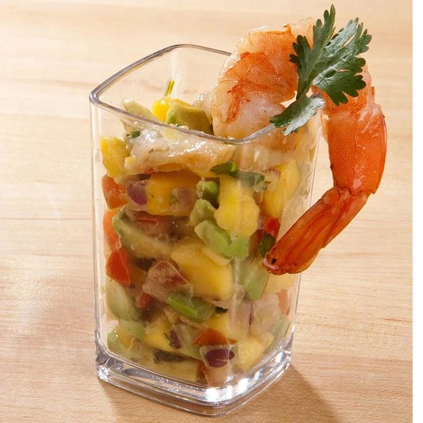 Cambro DG3CW Aliso 3.4 Oz. Customizable Plastic Square Shot Glass / Dessert Glass - 72/Case 1 Cambro DG3CW Aliso 3.4 Oz. Customizable Plastic Square Shot Glass / Dessert Glass - 72/Case